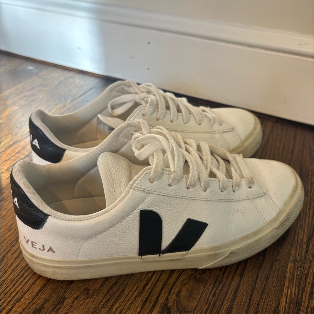 Veja Women’s Classic White and Navy Sneakers